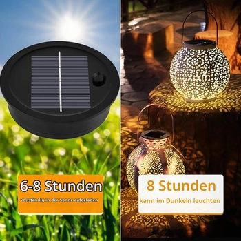 Joycabin 2dielna náhradná strecha pre solárne lampy 8 cm s teplým bielym LED svetlom, solárny kryt,