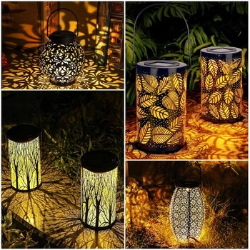 Joycabin 2dielna náhradná strecha pre solárne lampy 8 cm s teplým bielym LED svetlom, solárny kryt,