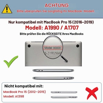 Pouzdro TECOOL pro MacBook Pro 15 palců A1990 A1707 2016-2019, černé