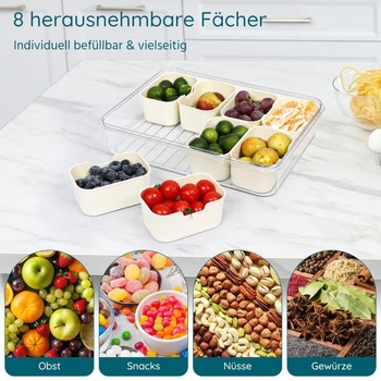 Newthinking Snack Box s priehradkami, 8 priehradkový desiatový tanier s vekom