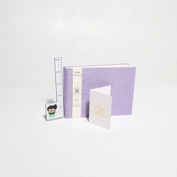 Nadčasové fotoalbum na vlepení fotografií - místo pro 150 fotografií - pravé len - fotokniha 21 x