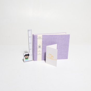 Nadčasový fotoalbum na vlepenie fotografií - miesto pre 150 fotografií - pravé ľan - fotokniha 21 x
