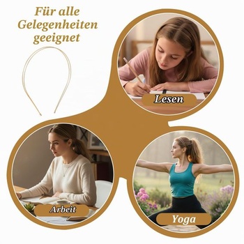 Dvoupramenná tenká drátěná čelenka, zlatá, jemná minimalistická čelenka
