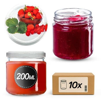Sada 10 zaváracích pohárov KADAX TO66 s objemom 200 ml, zaváracích pohárov, zaváracích