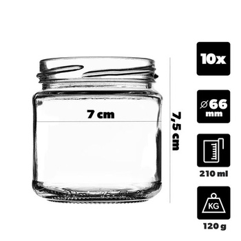 Sada 10 zaváracích pohárov KADAX TO66 s objemom 200 ml, zaváracích pohárov, zaváracích