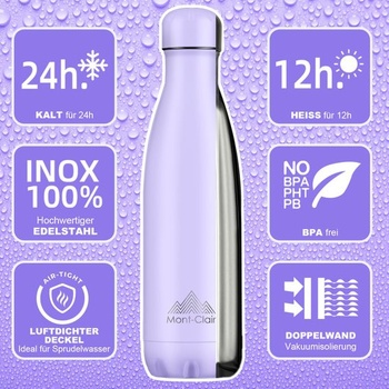 LO Nerezová fľaša na pitie 500 ml nepriepustná bez BPA orgovánová 500 ml