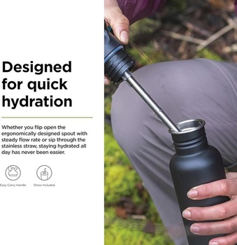 Klean Kanteen® Sport Cap s odklápacím uzáverom - BK | Nové športové viečko na fľaše, čierne