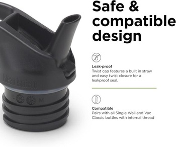 Klean Kanteen® Sport Cap s odklápacím uzáverom - BK | Nové športové viečko na fľaše, čierne
