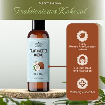 Frakcionovaný tekutý kokosový olej, čistý a prírodný nosný olej (100 ml)