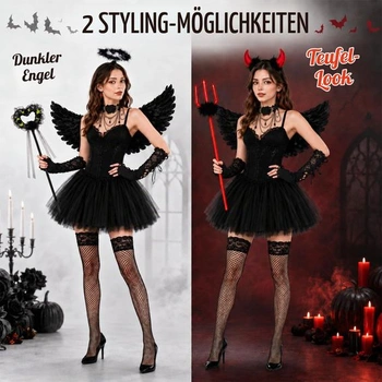 XIMISHOP 10dielna sada kostýmu diabol/anjel