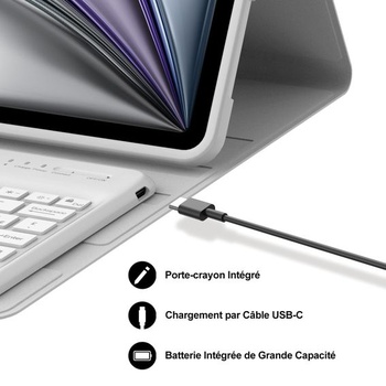 Puzdro s klávesnicou pre iPad Air 13 palcov (M3 2025, M2 2024), francúzska klávesnica AZERTY,
