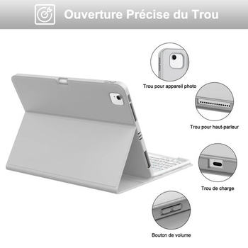 Pouzdro s klávesnicí pro iPad Air 13 palců (M3 2025, M2 2024), francouzská klávesnice AZERTY,