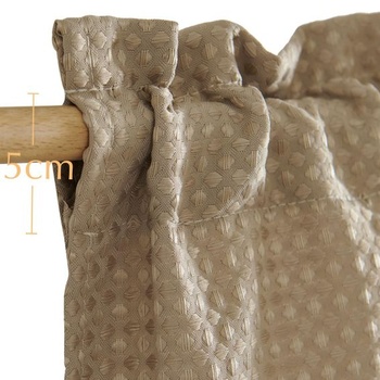TOPICK Záclony do kavárny, vaflový vzor, bistro záclona, 1 kus, V 45 x Š 150 cm, hnědá, V 45 x