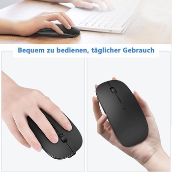 Bezdrôtová Bluetooth myš (USB 2,4 GHz + Bluetooth 5.2 + adaptér USB-C) Dobíjacia bezdrôtová myš pre
