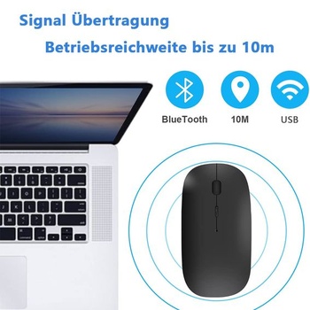 Bezdrôtová Bluetooth myš (USB 2,4 GHz + Bluetooth 5.2 + adaptér USB-C) Dobíjacia bezdrôtová myš pre
