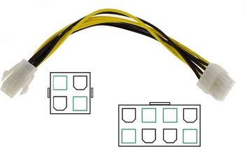 KALEA-INFORMATIQUE ATX 4pinový konektor na 8pinový ATX socket, adaptér pre základnú dosku alebo