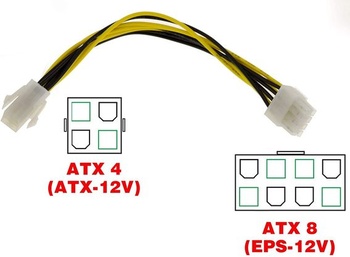 KALEA-INFORMATIQUE ATX 4pinový konektor na 8pinový ATX socket, adaptér pre základnú dosku alebo