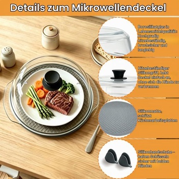 Kryt do mikrovlnné trouby wishfly s rukojetí
