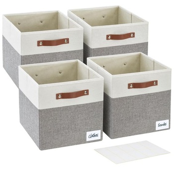 Úložný box Bagnizer látkový s PU úchytmi 4ks