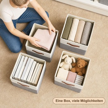 Úložný box Bagnizer látkový s PU úchyty 4ks
