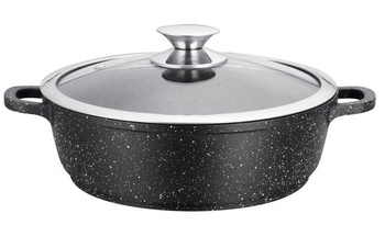 Kamberg – 0008043 – Hrniec 36 cm – Liaty hliník – Povrch s efektom kameňa – So sklenenou pokrievkou –