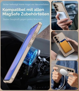 Matný titánovo pieskový magnetický kryt ivoler pre Samsung Galaxy S25 FE 5G (nie je určený pre S25),