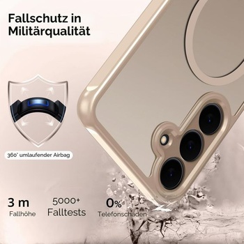 Matný titánovo pieskový magnetický kryt ivoler pre Samsung Galaxy S25 FE 5G (nie je určený pre S25),