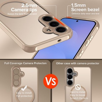 Matný titánovo pieskový magnetický kryt ivoler pre Samsung Galaxy S25 FE 5G (nie je určený pre S25),