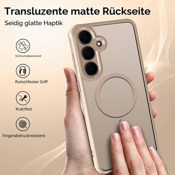 Matný titánovo pieskový magnetický kryt ivoler pre Samsung Galaxy S25 FE 5G (nie je určený pre S25),