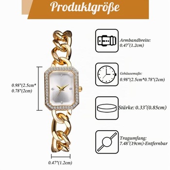 Dámske analógové quartzové náramkové hodinky JewelryWe, luxusná elegantná dátumovka, vodotesnosť 30