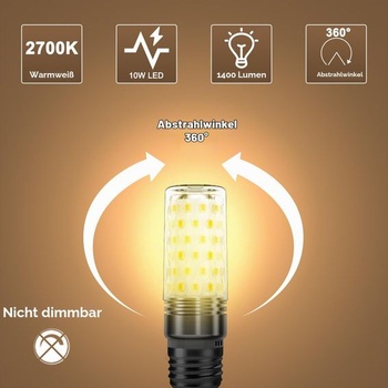 Auting LED E27 teplá biela 1400 lúmenov, 2 kusy 10W E27 LED žiarovky, náhrada za konvenčné 100W-140W