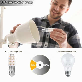 Auting LED E27 teplá bílá 1400 lumenů, 2 kusy 10W E27 LED žárovky, náhrada za konvenční 100W-140W
