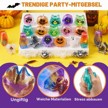 JOYIN Halloween Slime, 24 dielikov, Halloweenské darčekové tašky, Kolieskové hračky, Veľké balenie slizu