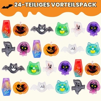 JOYIN Halloween Slime, 24 dielikov, Halloweenské darčekové tašky, Kolieskové hračky, Veľké balenie slizu