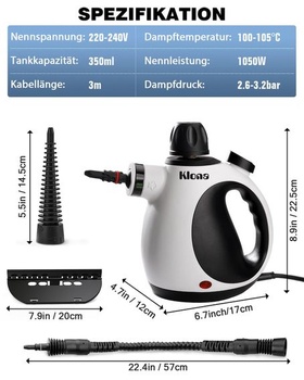 Parní čistič Klona EM307  Steam Cleaner