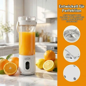 Prenosný mixér na smoothie, mini mixér s objemom 650 ml pre smoothie na cesty, dobíjací USB-C, 12