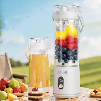 Prenosný mixér na smoothie, mini mixér s objemom 650 ml pre smoothie na cesty, dobíjací USB-C, 12