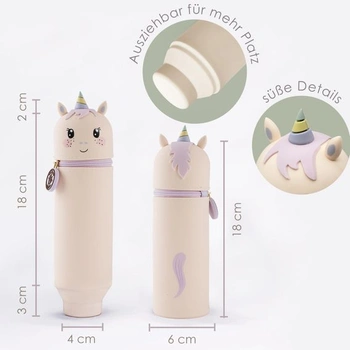 Silikonový penál Lulubug - Jednorožčí víla | Měkký silikonový penál na pera a tužky | Penál a držák