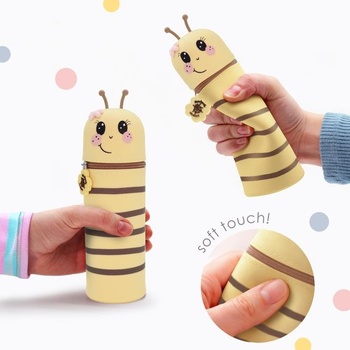 Silikonový penál Lulubug Lucky Animals - Včelka Sunny | Měkký silikonový penál na pera a tužky |