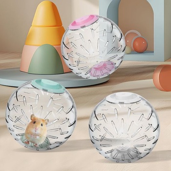 Akrylová loptička pre škrečky, priehľadná s mätovo zelenou farbou, priemer 20 cm, cvičebná loptička pre