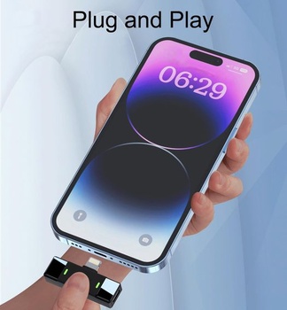 Bezdrôtový klopový mikrofón Lancoon s nabíjacím puzdrom, vhodný pre iPhone a iPad, klipsnový