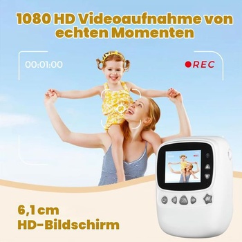 Dětský fotoaparát, 30MP 1080P instantní fotoaparát s 2,4palcovým displejem, digitální fotoaparát s