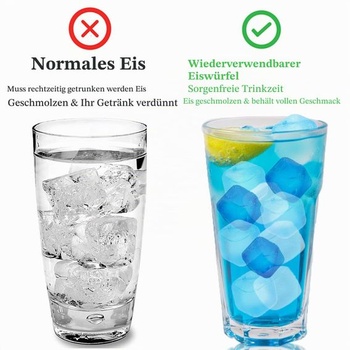 KEELYY 60x opakovaně použitelné kostky ledu, plastové kostky ledu bez BPA, kostky ledu na párty na