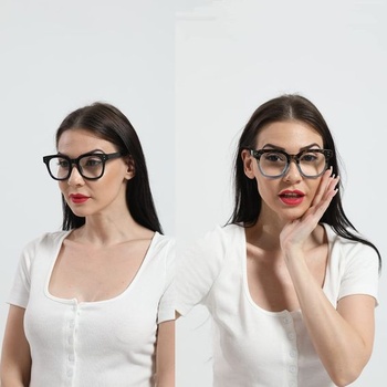 MMOWW Sada 2 čtecích brýlí pro ženy, obdélníkové, nadměrné, módní, blokují modré světlo