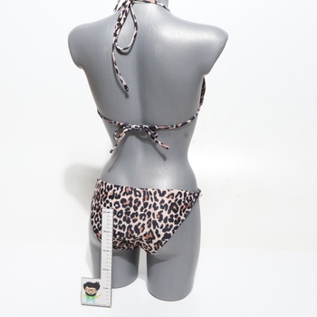 GORGLITTER Dámsky trojuholníkový set bikín s leopardím potlačou, vysokým pásom, sexy brazílskej