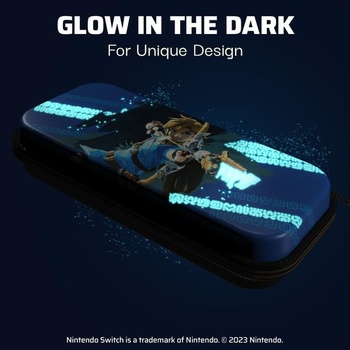 Cestovní pouzdro PDP Plus Glow Link Hero pro Nintendo Switch Link Hero žluté a modré