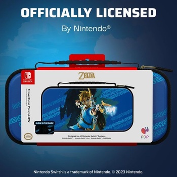 Cestovní pouzdro PDP Plus Glow Link Hero pro Nintendo Switch Link Hero žluté a modré