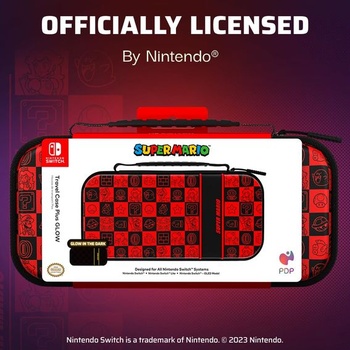 Cestovní pouzdro PDP Plus Glow Super Icon pro Nintendo Switch Super Icon, červené a černé