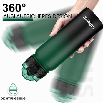 GOPPUS 600ml/20oz nerezová fľaša na vodu so slamkou, športová termoska, nepriepustná, vhodná na