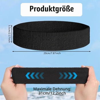 Sportovní čelenka, balení 3 kusů, froté čelenky, potítko pro muže a ženy, na běh, fitness, jógu,